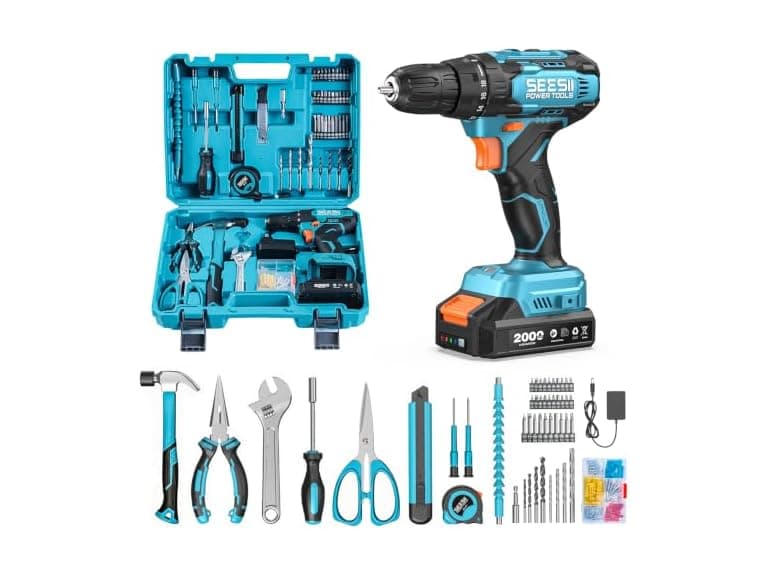 Seesii 20V Power Drill Set 183Pcs Kit