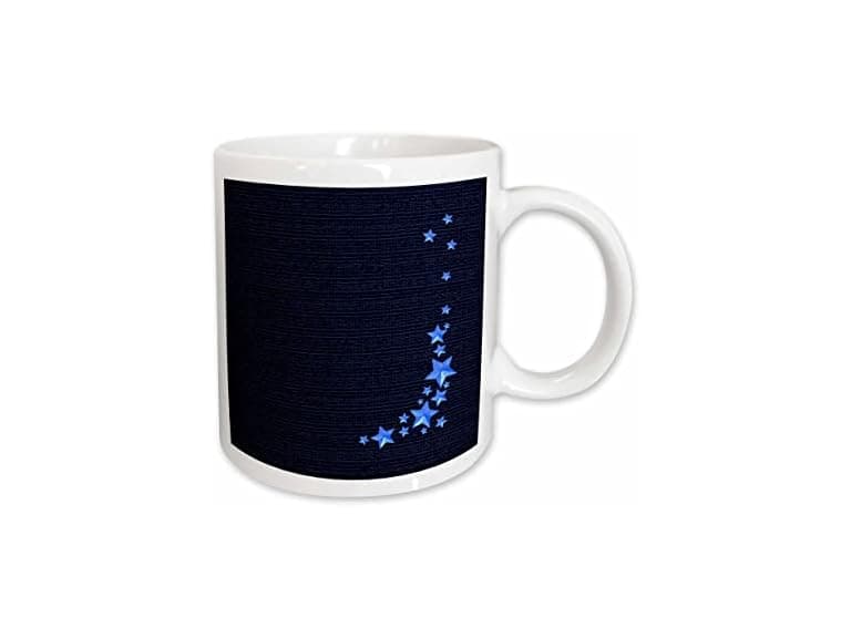3dRose Falling Stars Bright Blue Mug - Image 1
