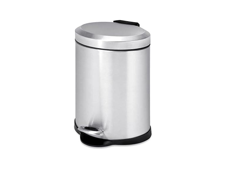 Honey-Can-Do Steel Step Can 5L Grey - Image 1