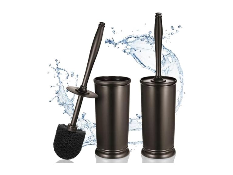 2 Pack Toilet Bowl Brush Holder Set - Image 1