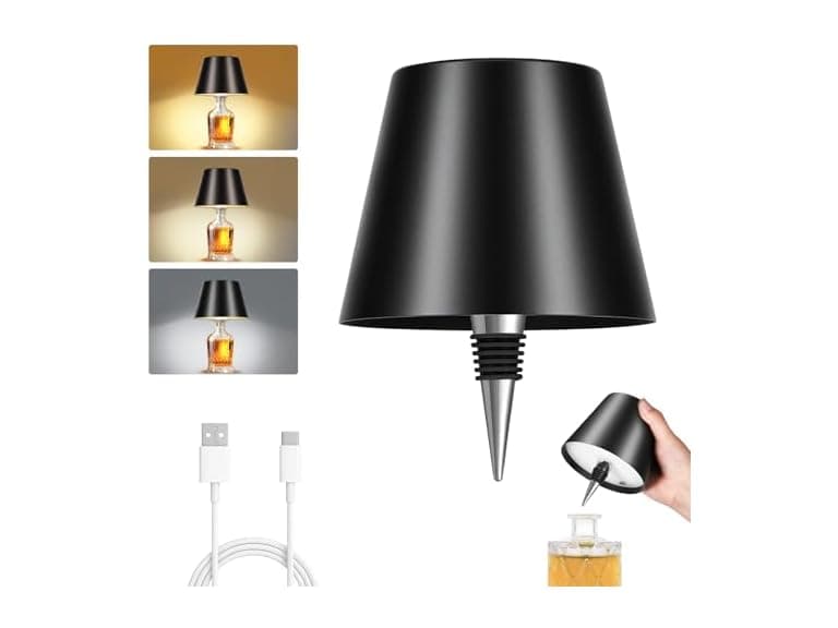 Black Wireless Bottle Lamp - Image 1