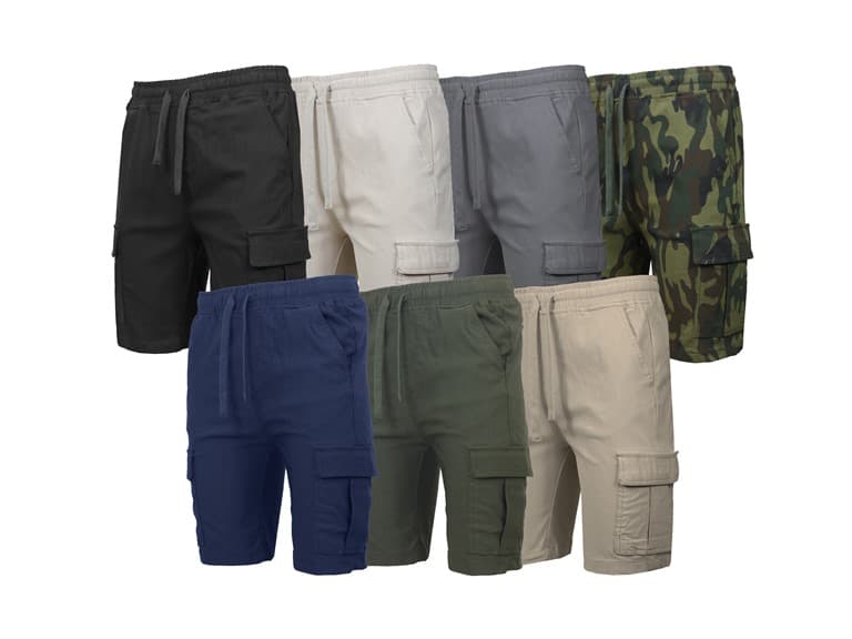 3Pk Mens Super Stretch Cargo Shorts - Image 1