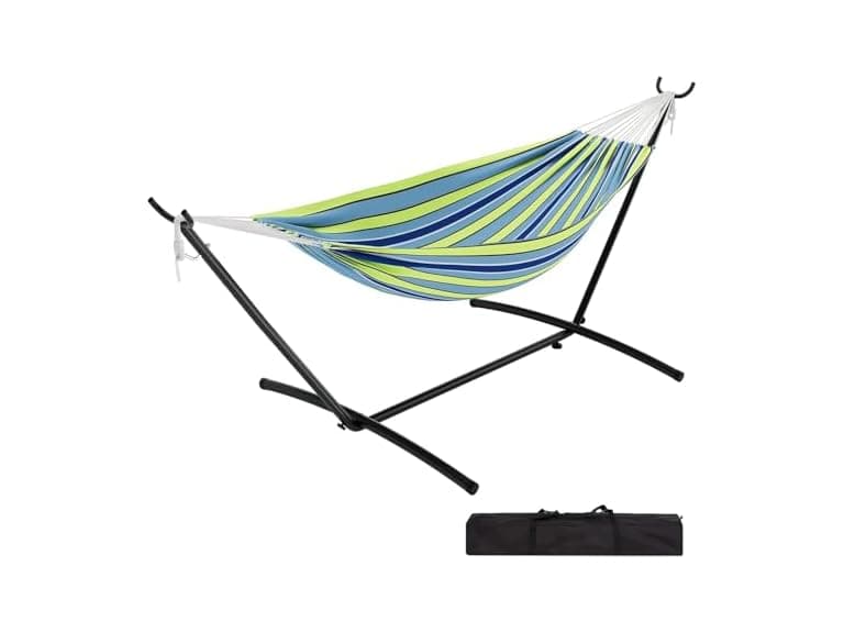 Double Hammock Steel Stand 450lb Rainbow - Image 1