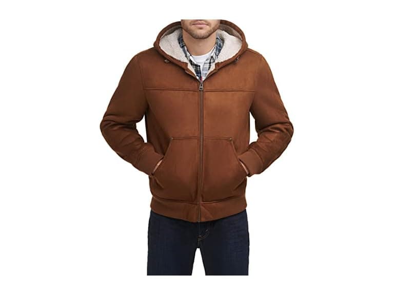 Levis Mens Faux Leather Hoody Bomber (3X) - Image 1