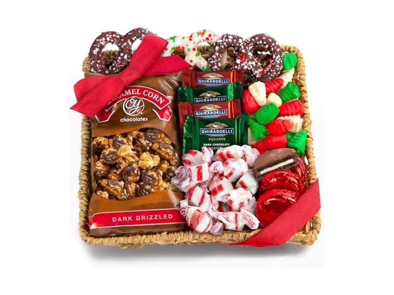Gift Inside Holiday Choc Candy Basket - Image 1