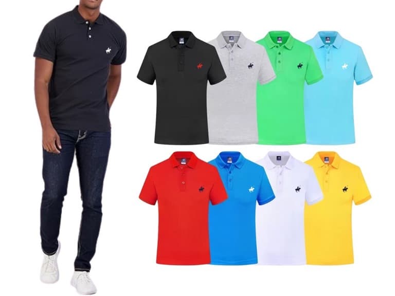 {4PK} Mens Cotton Short Sleeve Polos - Image 1