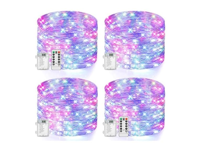 Lakumu 4-Pack 100 LED Fairy Lights, Multicolor - Image 1