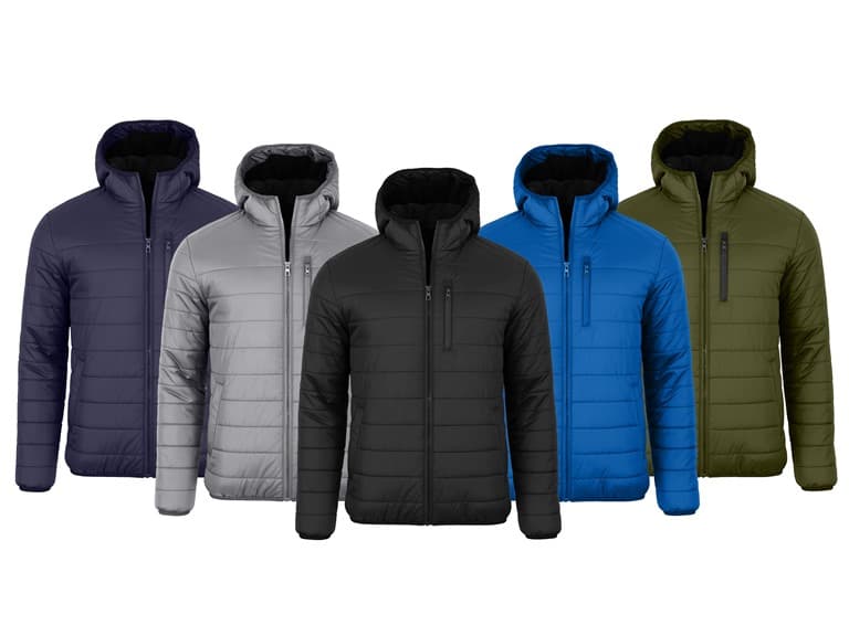 Mens Sherpa Fleece-Lined Hooded Puffer Jacket - Image 1