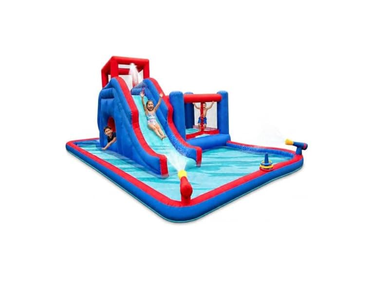 Sunny & Fun 2-in-1 Bounce & Blast Inflatable Water Slide Park - Image 1