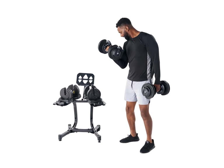 Echelon Strength Adjustable Dumbbells with Stand - Image 1