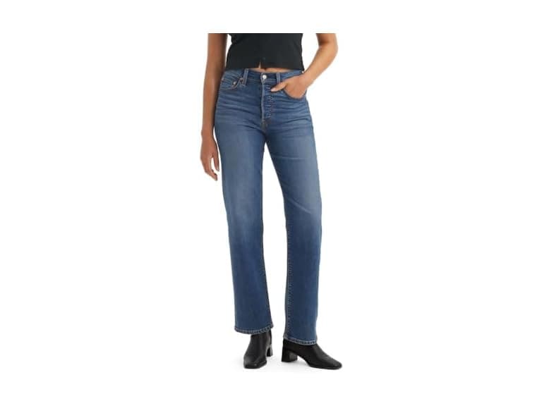 Levis Womens Ribcage Straight Full Length Jeans - Image 1