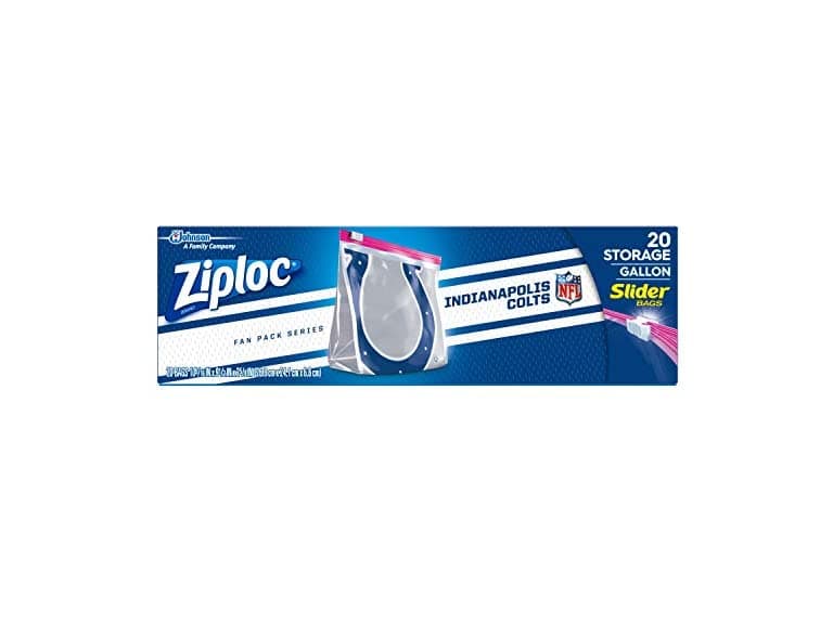 Ziploc Slider Storage Gallon Bag 20 Count, Colts - Image 1