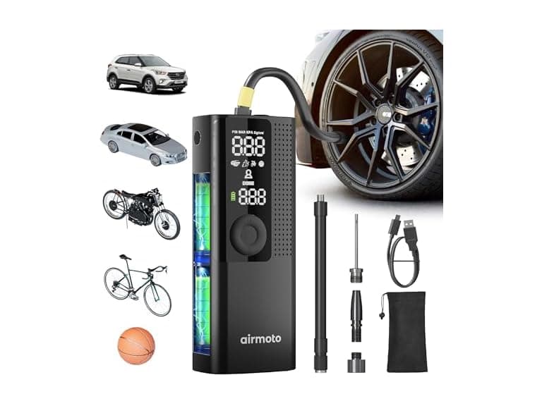 Airmoto Tire Inflator Portable Air Compressor, Cordless - Image 1
