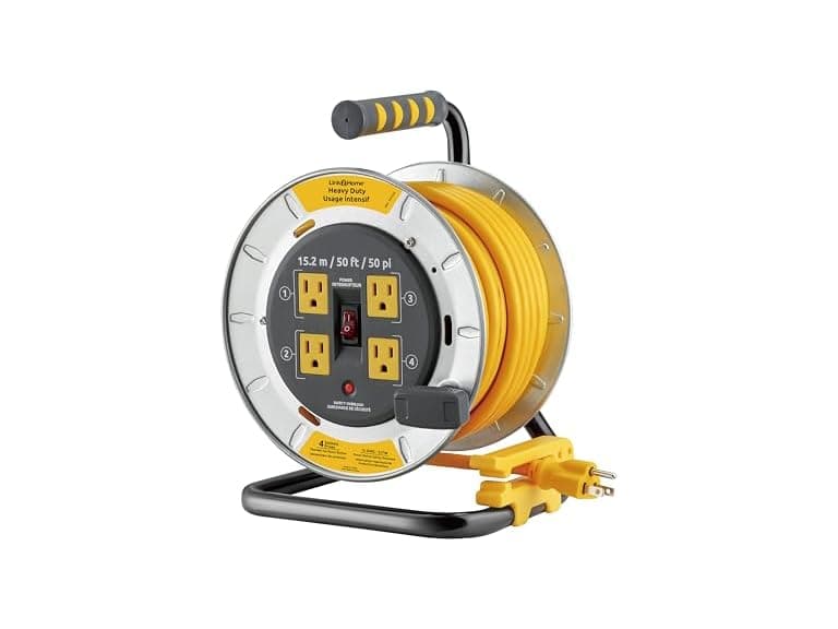 Link2Home 50ft 12/3AWG 13A HD Metal Cord Reel - Image 1