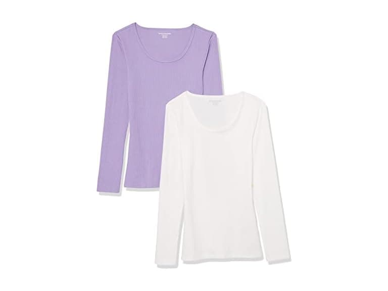Amazon Essentials Women 2-Pack Long Sleeve Rib - Image 1