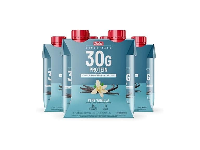 12PK SlimFast Essentials 30g Vanilla Protein Shake - Image 1