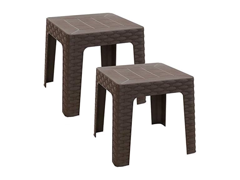 Sunnydaze Decor RBW-051-2PK 2 Brown Side Tables Brown - Image 1