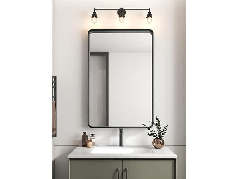 OKPAL Black Bathroom Mirror 24"x36" - Image 1