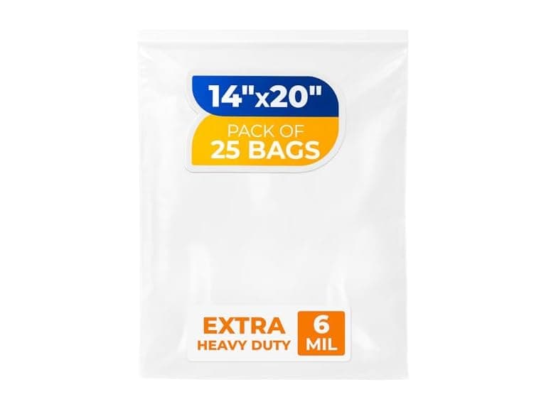 Paclord 14" x 20" Large Zip Seal Lock Bags, 6 Mil (Pack of 25)  - Image 1