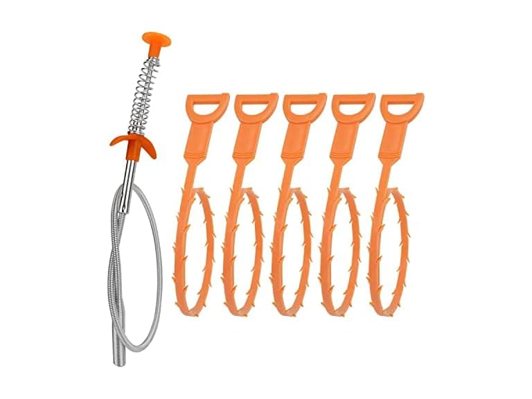 Amazon Basics Drain Clog Remover Tool, 6 Pack - Image 1