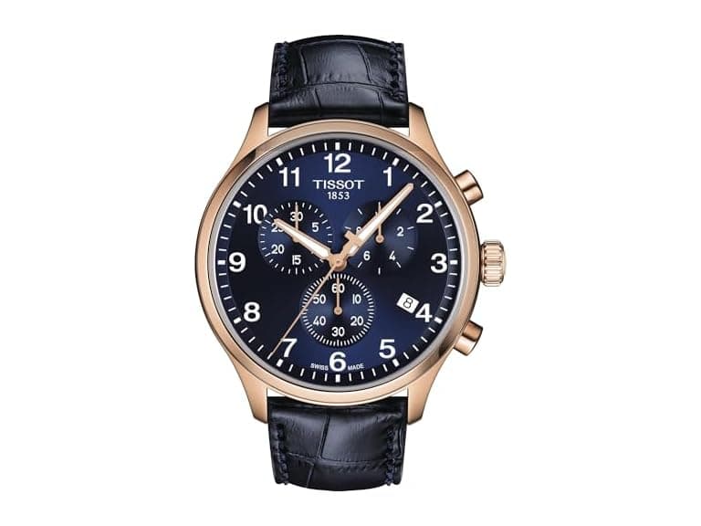 Tissot Chrono XL Classic Blue Leather Strap Watch - Image 1