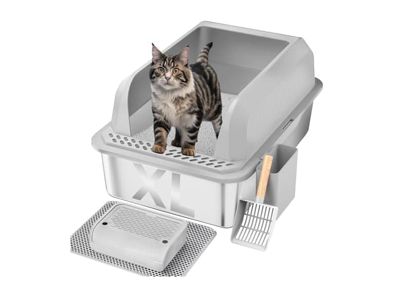 XL Stainless Steel Cat Litter Box - Image 1