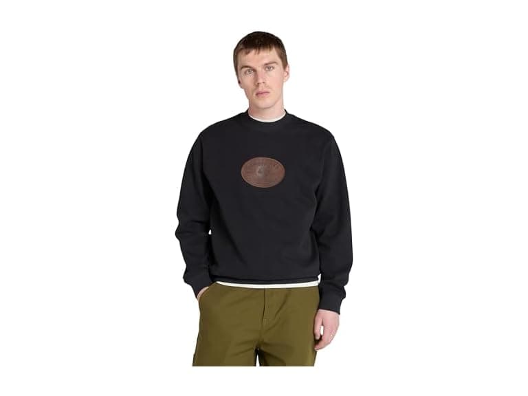 Timberland Mens Leather Badge Crewneck - Image 1