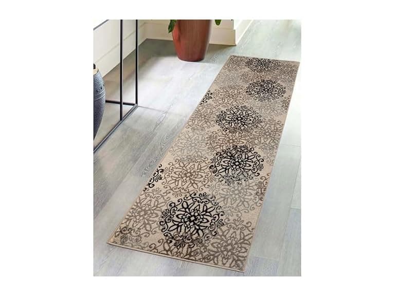 Superior 2'x11' Modern Floral Scroll Indoor Rug - Image 1