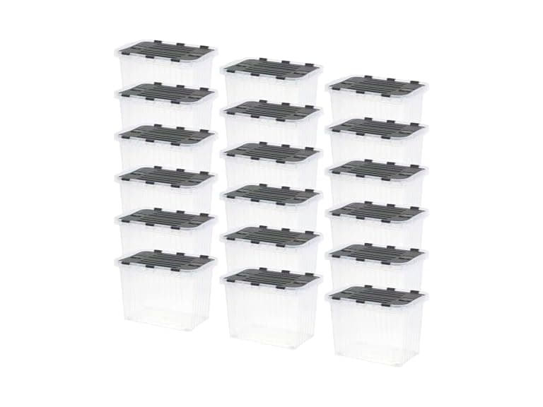 Superio 12-Pack Clear Storage Bins with Lids 17 Quart (15"x10"x10.25")  - Image 1