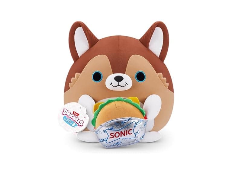 Snackles Series 2 Puppy & Sonic Burger 8" Plush - Image 1