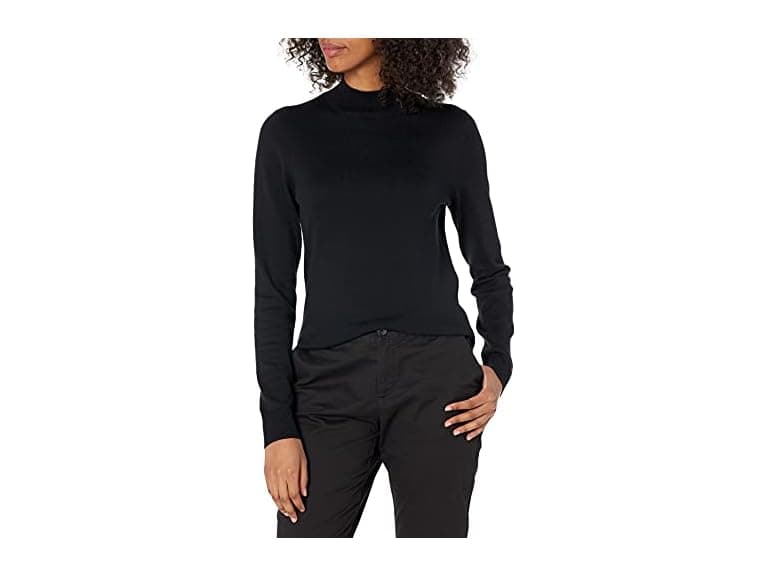 Amazon Essentials Women Lightweight Mock Neck Fitted Sweater - Image 1