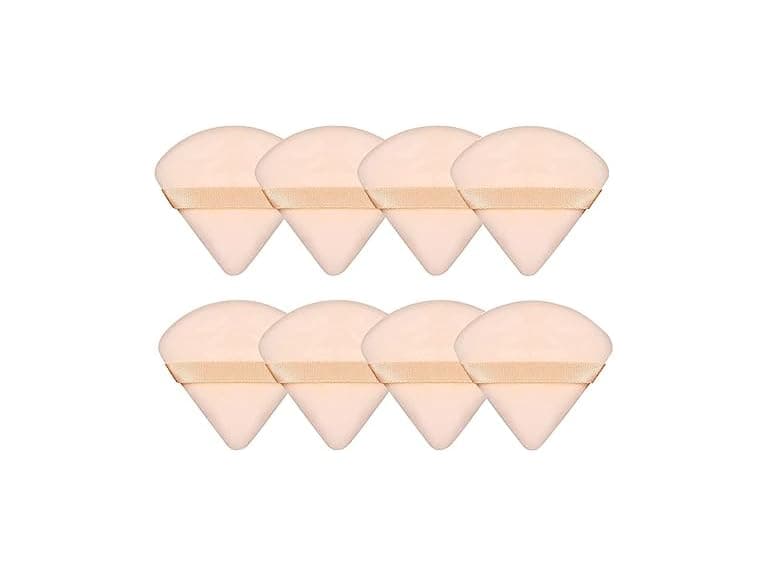 MMQ 8 Pieces Triangle Powder Puff Face Soft Triangle Nude - Image 1