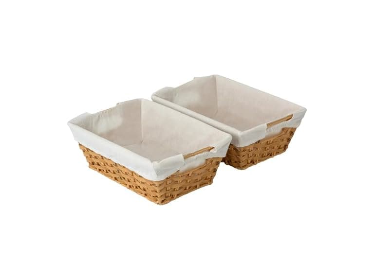 Sukkiri Homu Trapezoid Storage Basket with Handle, Set of 2 Natrual - Image 1