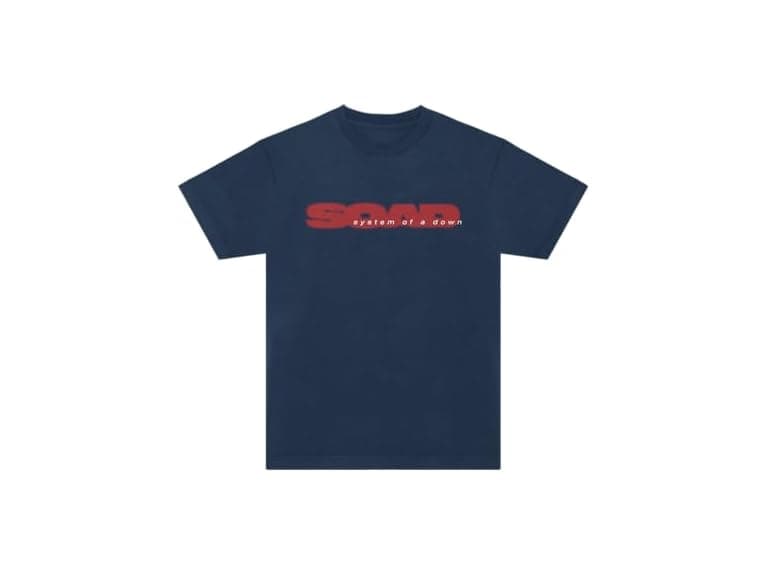 System of A Down Red Logo Tee Navy Med - Image 1