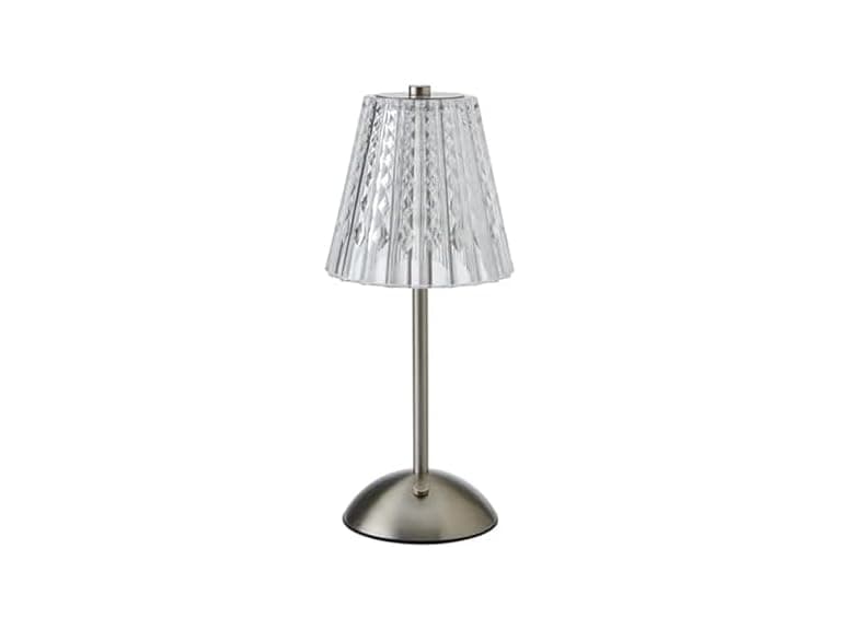Elements 11.8-Inch Silver Rechargeable LED Table Lamp - Image 1