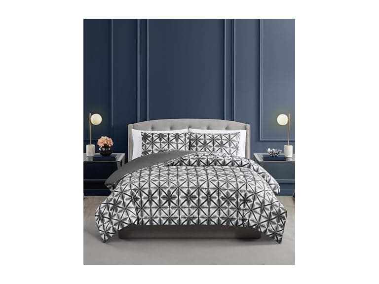 Vince Camuto Classic Shibori 100% Cotton Full/Queen Duvet Set - Image 1