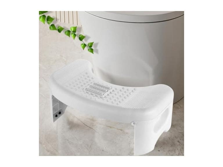 Demiwise Bathroom, Non-Slip Foldable Toilet Step Stool - Image 1