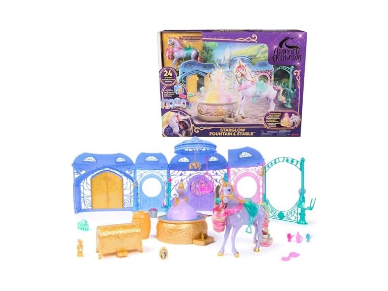 Unicorn Academy, Starglow Light-up Fountain & Stable Playset - Image 1