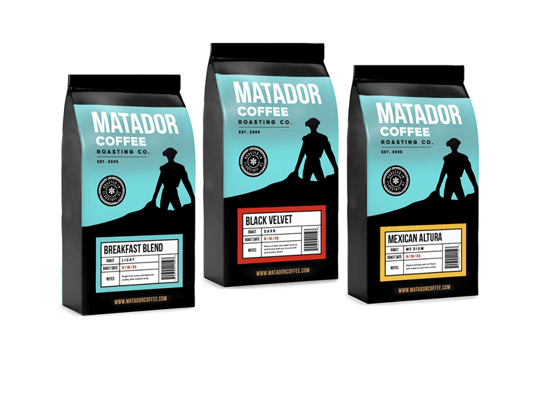 3pk Matador Coffee Whole Bean 16oz Bags Variety Pack - Image 1