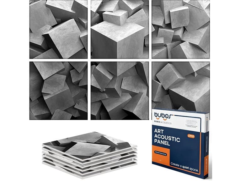 BUBOS 6 Pack Self-Adhesive Acoustic Wall Panels