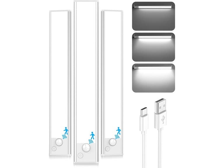 Brightever 12'' Under Cabinet Lights, 2500mAh LED, 3PK - Image 1