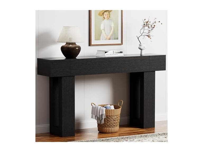 Black 63 Inch Long Console Table - Image 1
