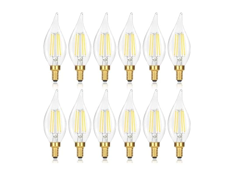 GoBright 12Pk Dimmable E12 LED Candelabra Bulbs, 60W - Image 1
