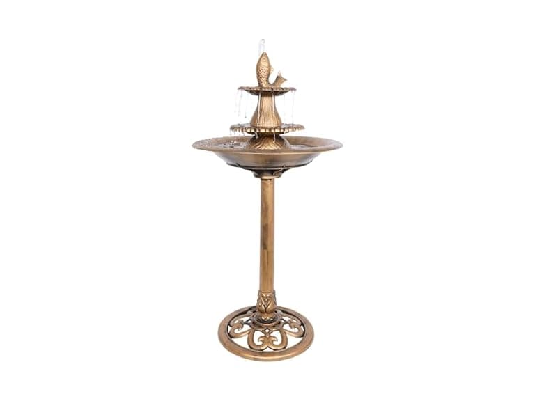 40" Tiered Pedestal Fish Fountain Birdbath - Image 1