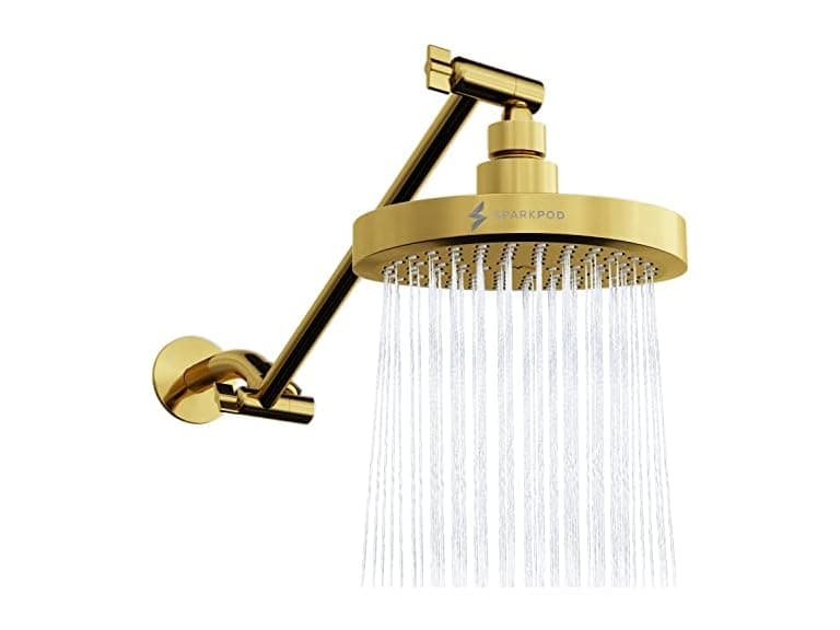 6" Round Rain Shower Head & Arm - Image 1
