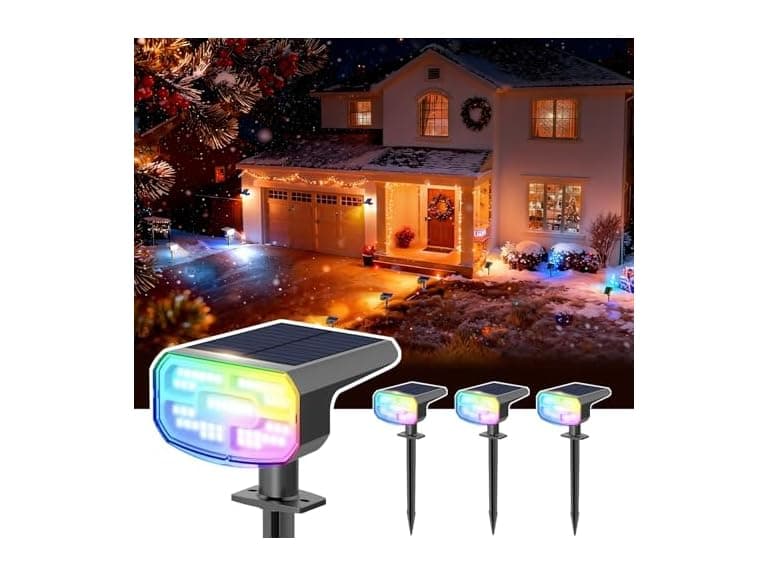 (4 Pack) DAMINY Color Changing Solar Spot Lights - Image 1