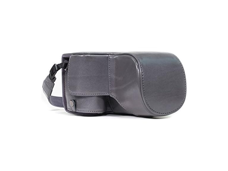 MegaGear Ever Ready Leather Camera Case and Strap (Gray) - Image 1