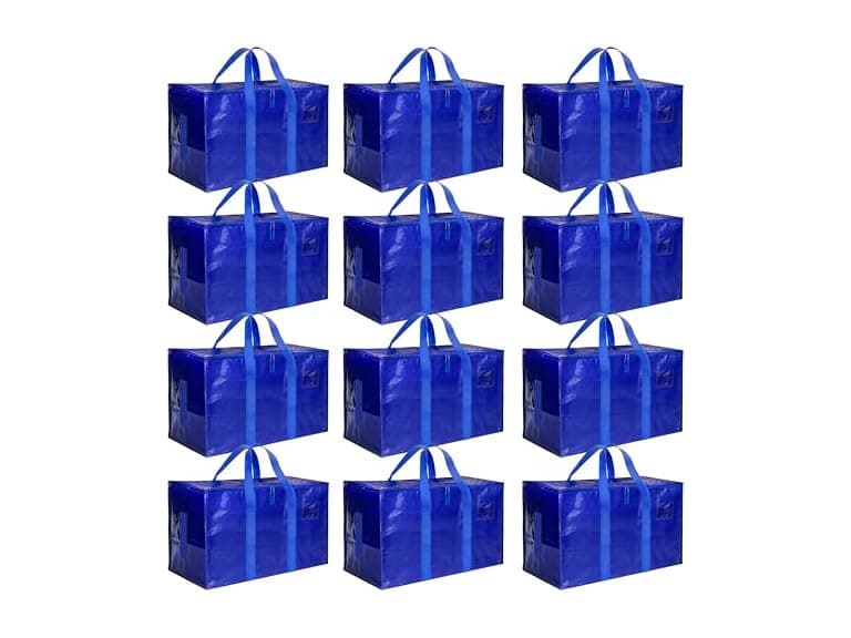 HealSmart 12 Pack Large Moving Bags Blue - Image 1