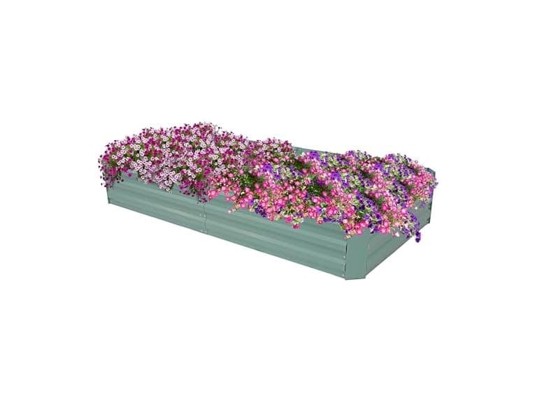 Sunnydaze NPH-687 Steel Garden Bed - 3' x 6' - Green - Image 1