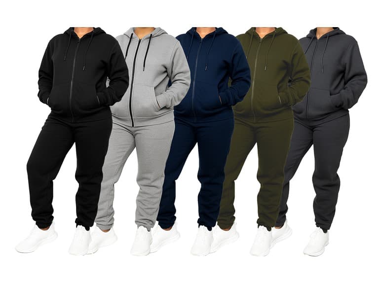 Womens Fleece-Lined Hoodie & Jogger Sets - Image 1